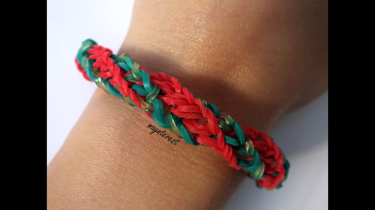 PULSERA de GOMITAS NAVIDEÑA Doble espiral retorcida (con tenedores)