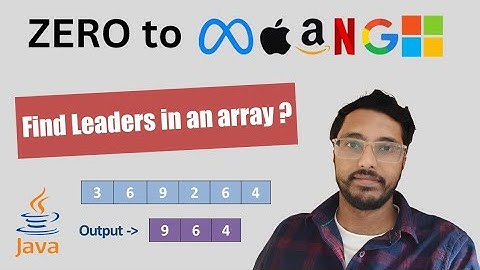 Leaders in an Array | Array Problem Solving Series #javaprogramming #arraysinjava #code2sde