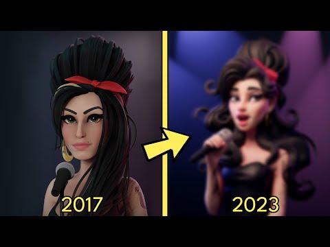 Stylized Amy Winehouse in Blender 3D