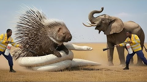 Brave Heroes Save Helpless Elephant from Giant Albino Python Attack 🐘🐍