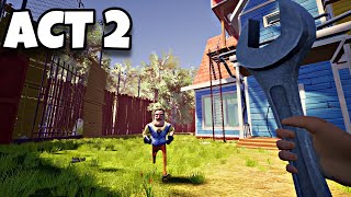 ACT 2 But It's ALPHA 1 [ALL ESCAPES WALKTHROUGH] | Hello Neighbor OLD STYLE