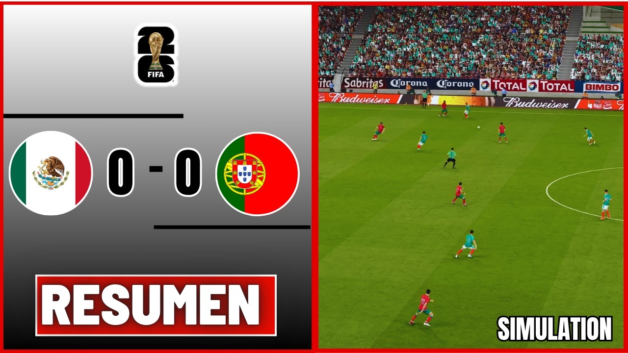 🔴 MEXICO 0-0 PORTUGAL 🏆 AMISTOSO MUNDIAL 2026 RESUMEN | PARTIDO SIMULADO