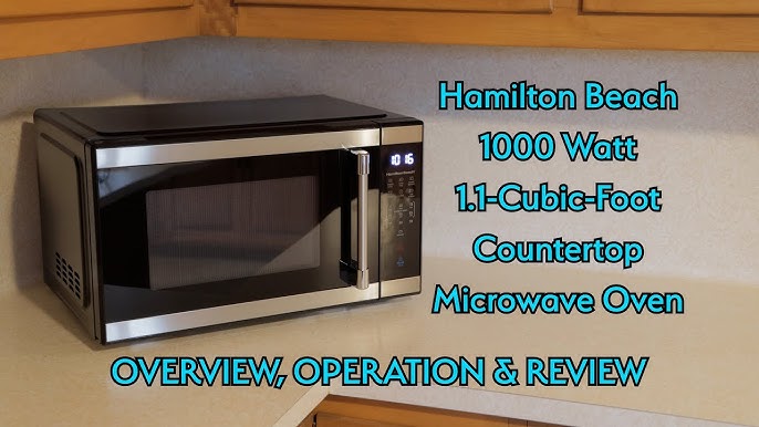 Hamilton Beach 1.1 cu. ft. Countertop Microwave Oven, 1000 Watts, Black  Stainless Steel 