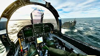 Landing on a carrier but with an 100 knot crosswind