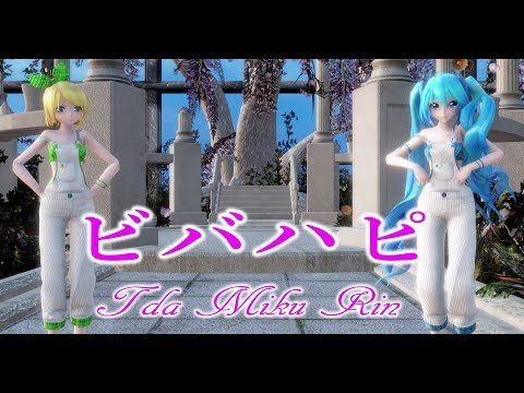 1069【MMD】ビバハピ【Tda Miku Rin】