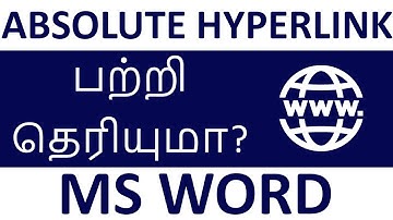 Absolute Hyperlink in MS Word in Tamil