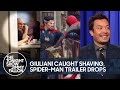 Rudy Giuliani Caught Shaving at Airport, New Spider-Man Trailer Drops | The Tonight Show