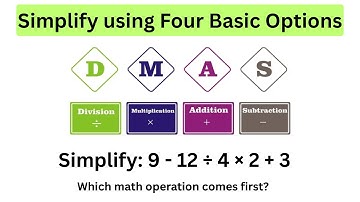 Simplify using Four Basic Options | Order of Operations: DMAS | ÷ → × → + → - | Easy Method | #maths