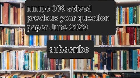 mmpc 009 june.2023 free solved previous year question paper links in  descriptions