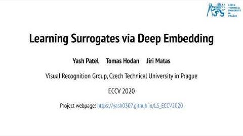 Learning Surrogates via Deep Embedding, ECCV 2020, Glasgow.