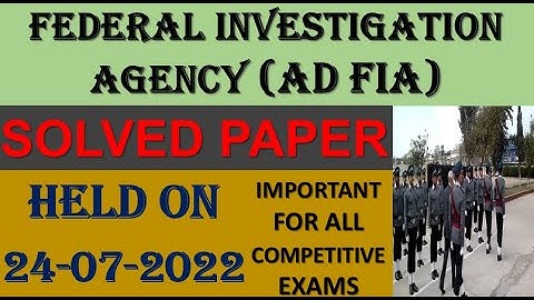 Assistant Director FIA Solved Paper| AD FIA Today Paper| AD FIA paper 24July 2022| FPSC AD FIA Paper