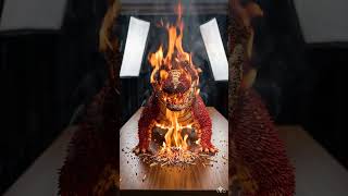 Burning Matchstick Crocodile Goes Up in Flames 🐊🔥 (Satisfying Destruction)  #ytshorts #viral #trend