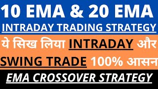 EMA Crossover Strategy | Best Intraday strategy for Beginners | 10 & 20 EMA