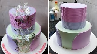 Two Tire Butterfly Theme Birthday Cake Design |Butterfly Decorating Birthday Cake for Girls