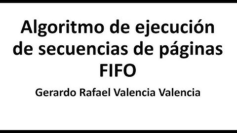 Algoritmo de ejecución de secuencias de páginas FIFO