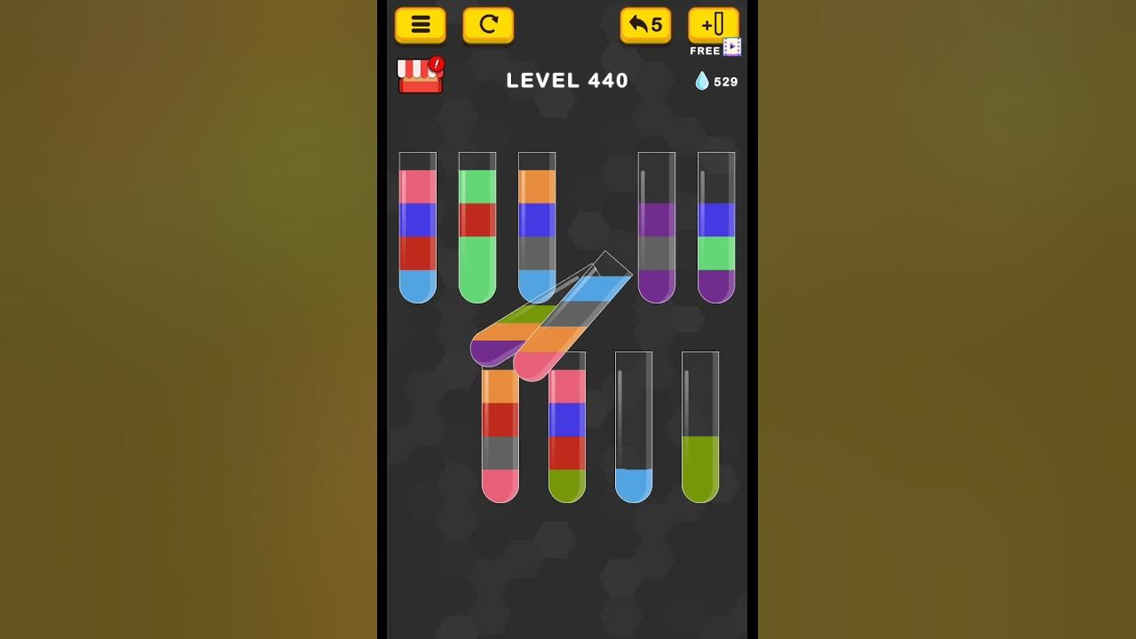 Как пройти 440 уровень. Water sort puzzle color game прохождение игры. поп 4 уровень 440.