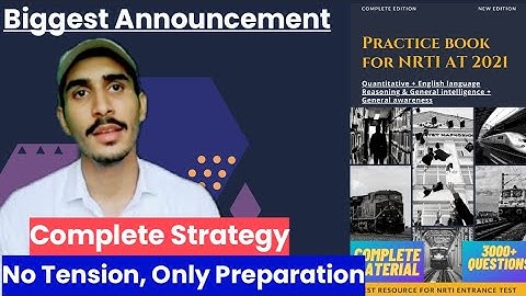 Nrti entrance exam book, preparation strategy | NRTI Aspirants a special gift for you.Complete guide