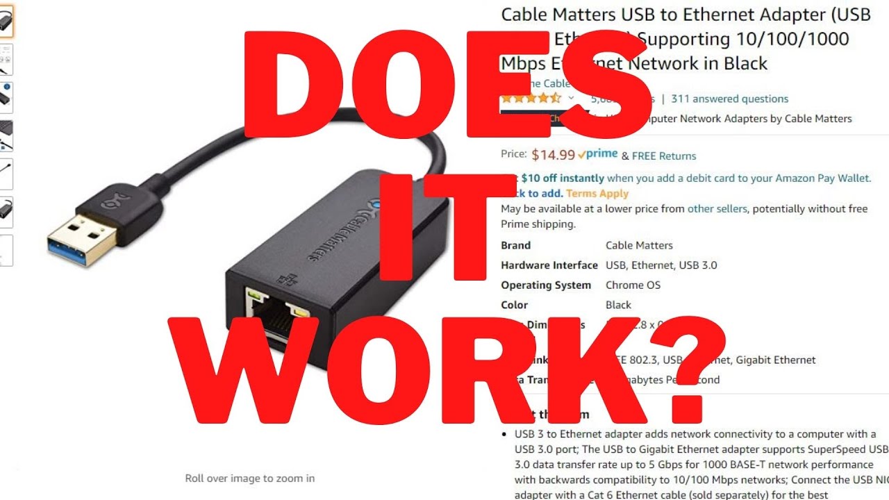  Update  USB 3.0 - 기가비트 이더넷 어댑터 - LG OLED TV의 케이블 문제