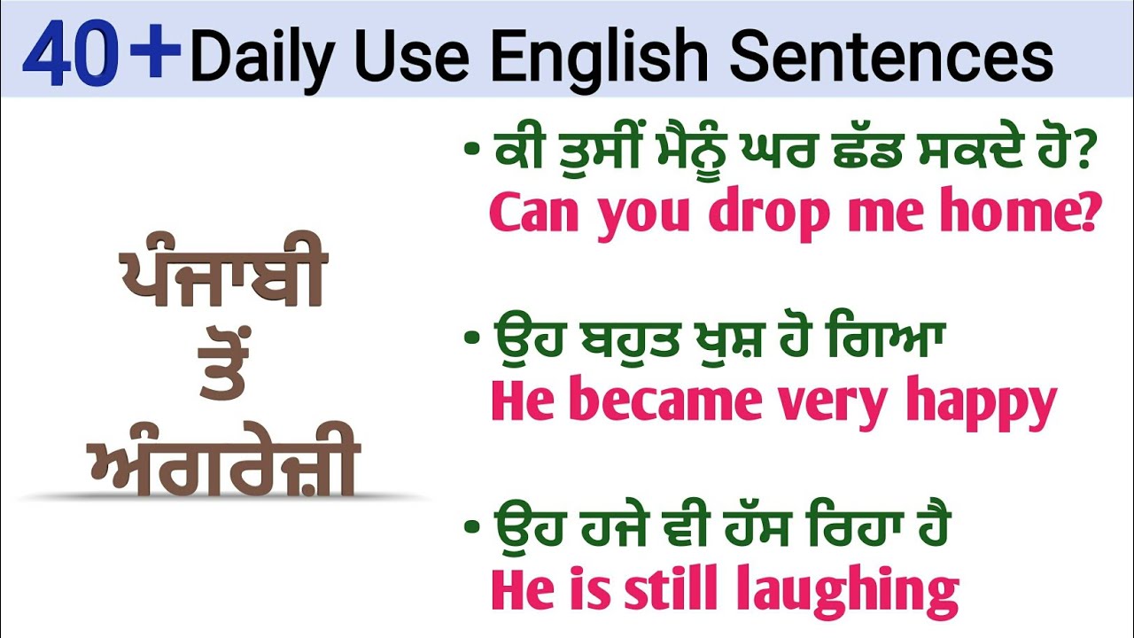 Part-15 || ਰੌਜਾਨਾ ਬੋਲੇ ਜਾਣ ਵਾਲੇ ਵਾਕ || Daily Use English Sentences || English Speaking