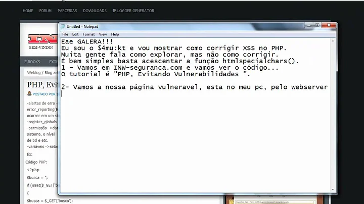 Corrigindo XSS com htmlspecialchars() / / www.inw-seguranca.com