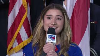 Leila Gross (14 years old) National Anthem - Rangers