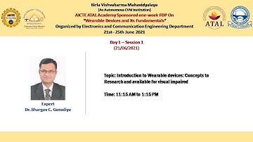 Introduction to Wearable devices: Concepts to Research and wearable for visually impaired