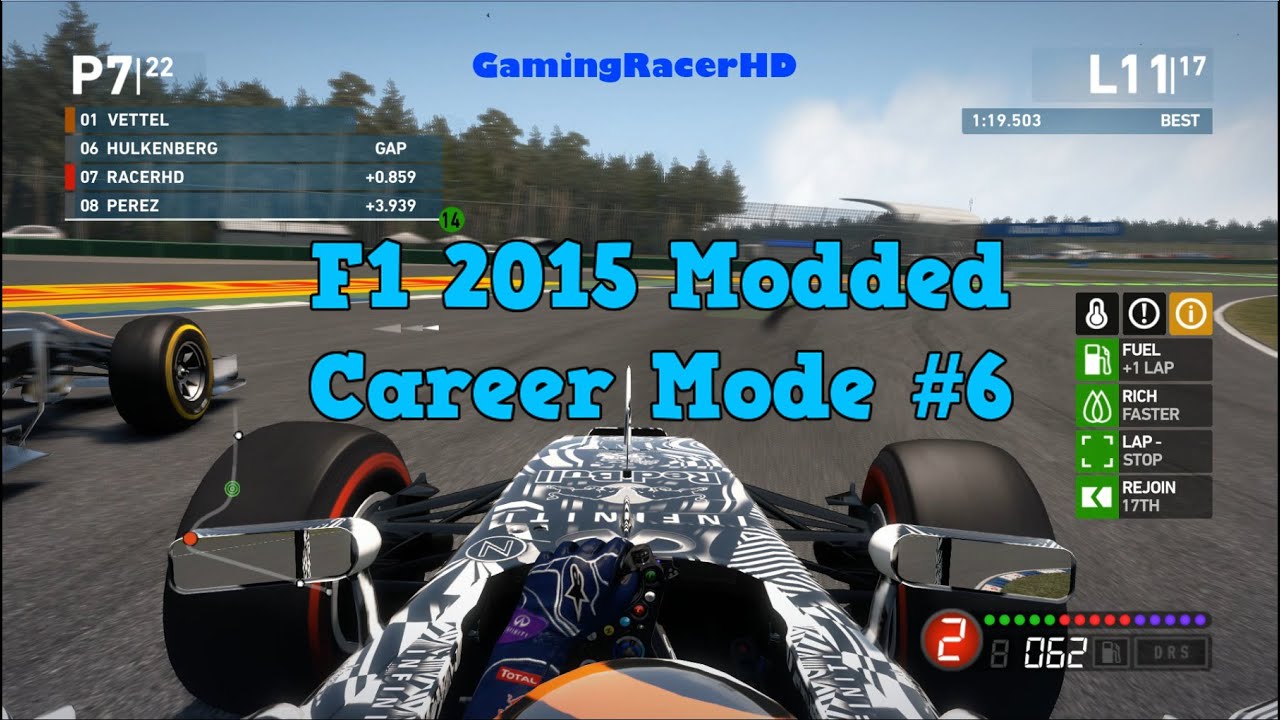 F1 2015 - Modded Career Mode (Median Season) Race #6 - German Grand Prix [1080p HD 60FPS]