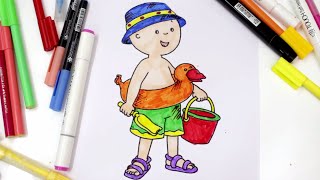colouring Pages Caillou l Drawing Pages To Color For Kids l Learn Rainbow Colors Videos