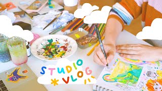 learning how to have fun w/ art again + heikala art box!! ✰ studio vlog