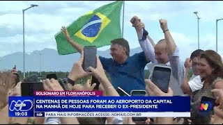 Grande recepção: Bolsonaro é recebido por multidão no Aeroporto de Florianópolis