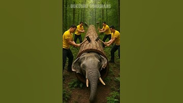 rescue elephant from giant log |  #shorts  #animals #funny
