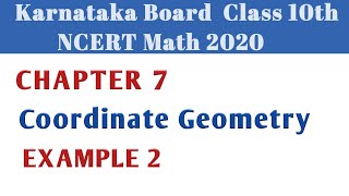 Coordinate Geometry | class 10 Chapter 7 Example 2 | Karnataka Board NCERT Math 2021
