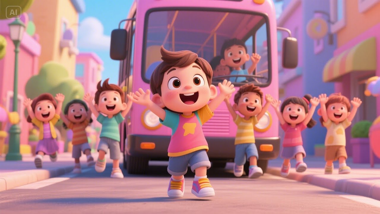 One, Two, Three, Hop on the Bus | Fun Bus Ride Song for Kids | Counting & Adventure Rhyme