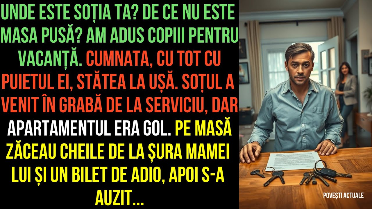 Unde este soția ta? De ce nu este masa pusă? Am adus copiii pentru vacanță.” Cumnata, cu tot cu...