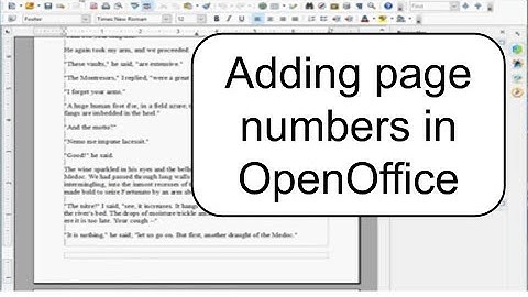 Adding Page Numbers in Open Office