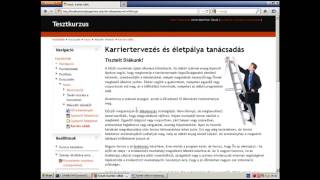 Moodle e-learning keretrendszer - VIII. Helyben szerkesztett tananyagok