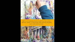 Colorful Urban Watercolor Sketch - Tutorial By Carsten Wieland With Lukas Aquarell 1862