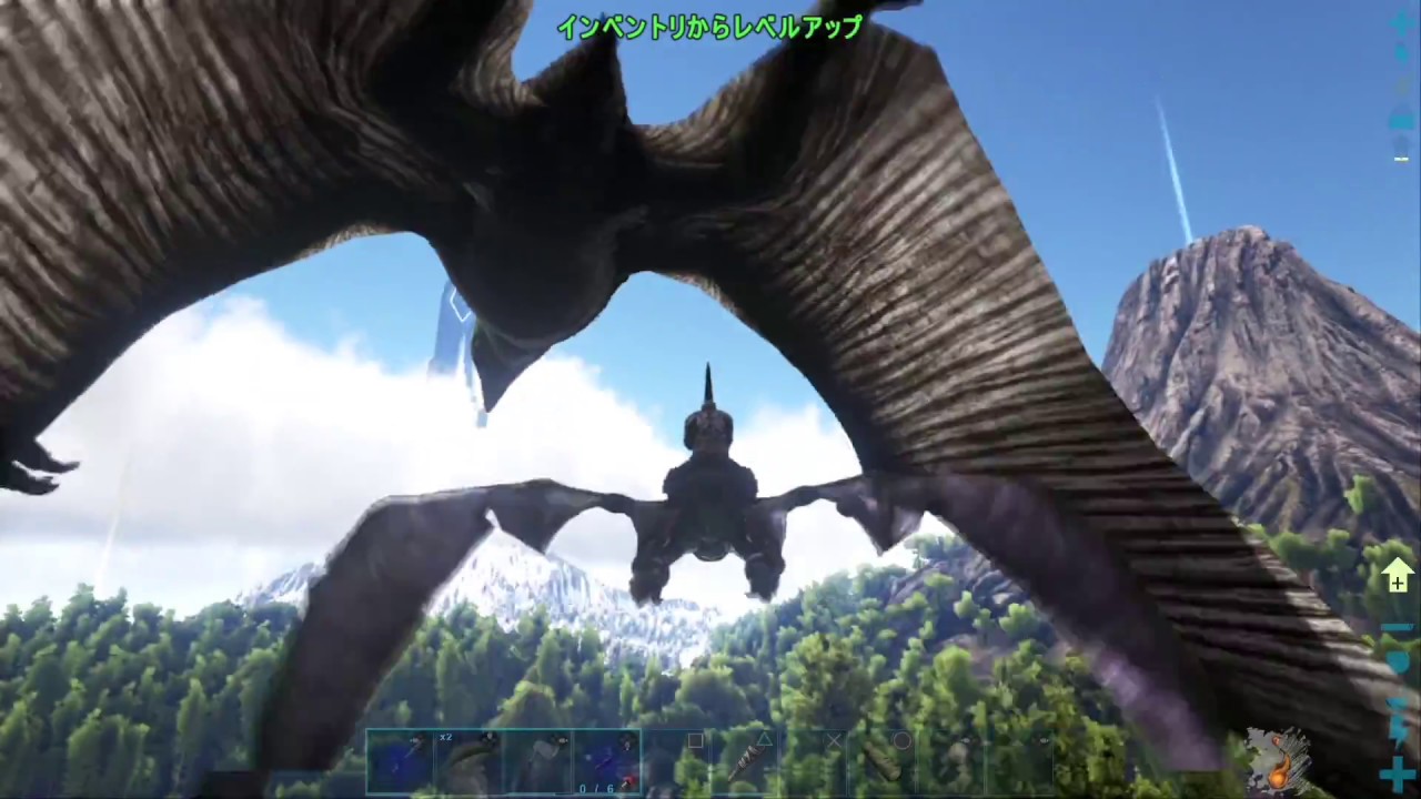 Ark Ps4版 ４３大型翼竜ケツァルコアトルスと戯れる Yロウのアークサバイバルエボルブド Youtube