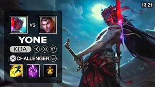 Yone vs Jayce Mid - KR Challenger - Patch 13.21 Season 13