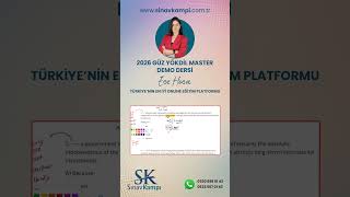 ECE HOCA İLE 2026 GÜZ YÖKDİL MASTER DEMO DERSİ