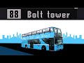 Řetězec hlášení zastávek linky 88: ZOO - Bolt tower - ZOO | BusTec | DPO
