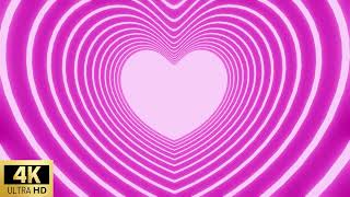 Neon Pink Heart Tunnel Live wallpaper loop 💗 Aesthetic Background screensaver | 4K Desktop wallpaper