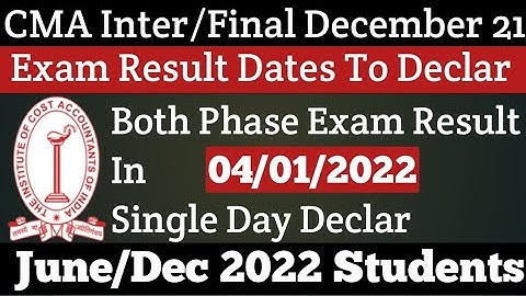 ICMAI Inter/Final Result Date For December/January Exam | How to Download CMA Result For 2021 & 22 |
