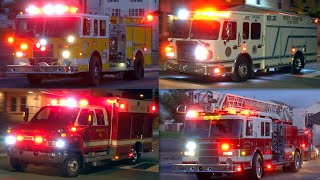 Multiple Agencies Responding to Multi-Alarm Warehouse Fire - Fire Trucks Responding