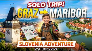 Graz to Maribor Solo Trip! 🚌 🇱🇰 Slovenia වලට ගිය ලස්සනම Day Trip එක | Travel Vlog screenshot 2