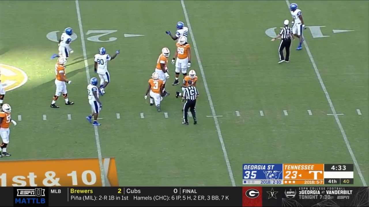Tennessee vs State Football Game Highlights 8 31 2019 YouTube