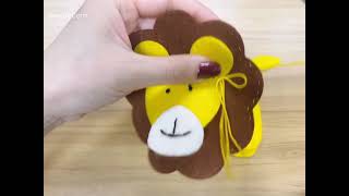 Felt zoo DIY set, Lion 🦁,parrot 🦜 , monkey 🐵,giraffe， zebra 🦓,  hippo 🦛 & pin cushion , craft