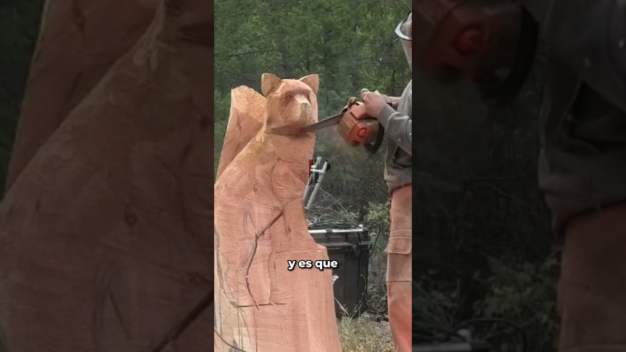 Escultura de madera de un animal  #animales #escultura #curiosidades #woodworking