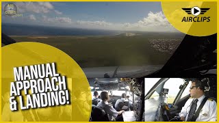 Manual Approach & Landing! ex-Pan Am B727-51 (1965) landing at Willemstad Hato!  [AirClips]