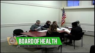 Abington Board of Health Meeting - 3/19/19